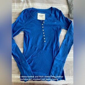 Large Abercrombie & Fitch ribbed button up long sleeve